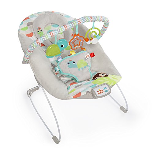 Bright Starts, Hamaca bebé con vibraciones relajantes y melodías, 3 juguetes - Happy Safari