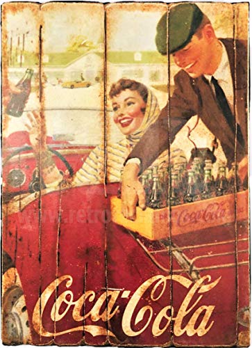 RetroReclamos Cuadro de Madera Vintage Coca Cola