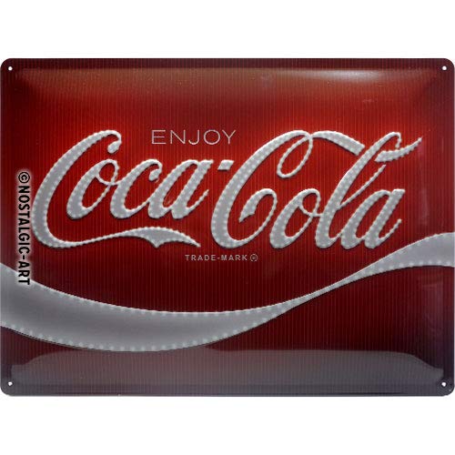 Nostalgic-Art Cartel de chapa retro Coca-Cola – Logo Lights – Idea de regalo aficionados a la Coke, metálico, Diseño vintage decorativo, 30 x 40 cm
