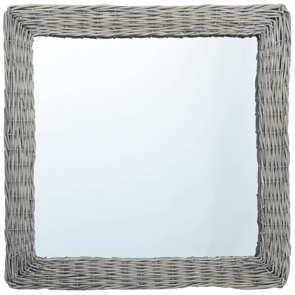 vidaXL Espejo de mimbre 60x60 cm
